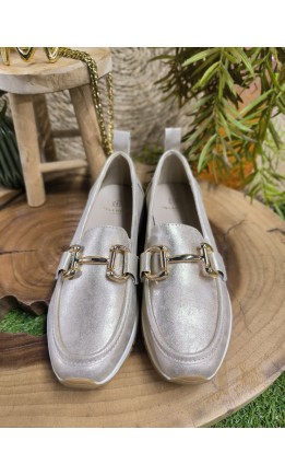 Mocassins Cassandra dorés semelle basket – coloris doré