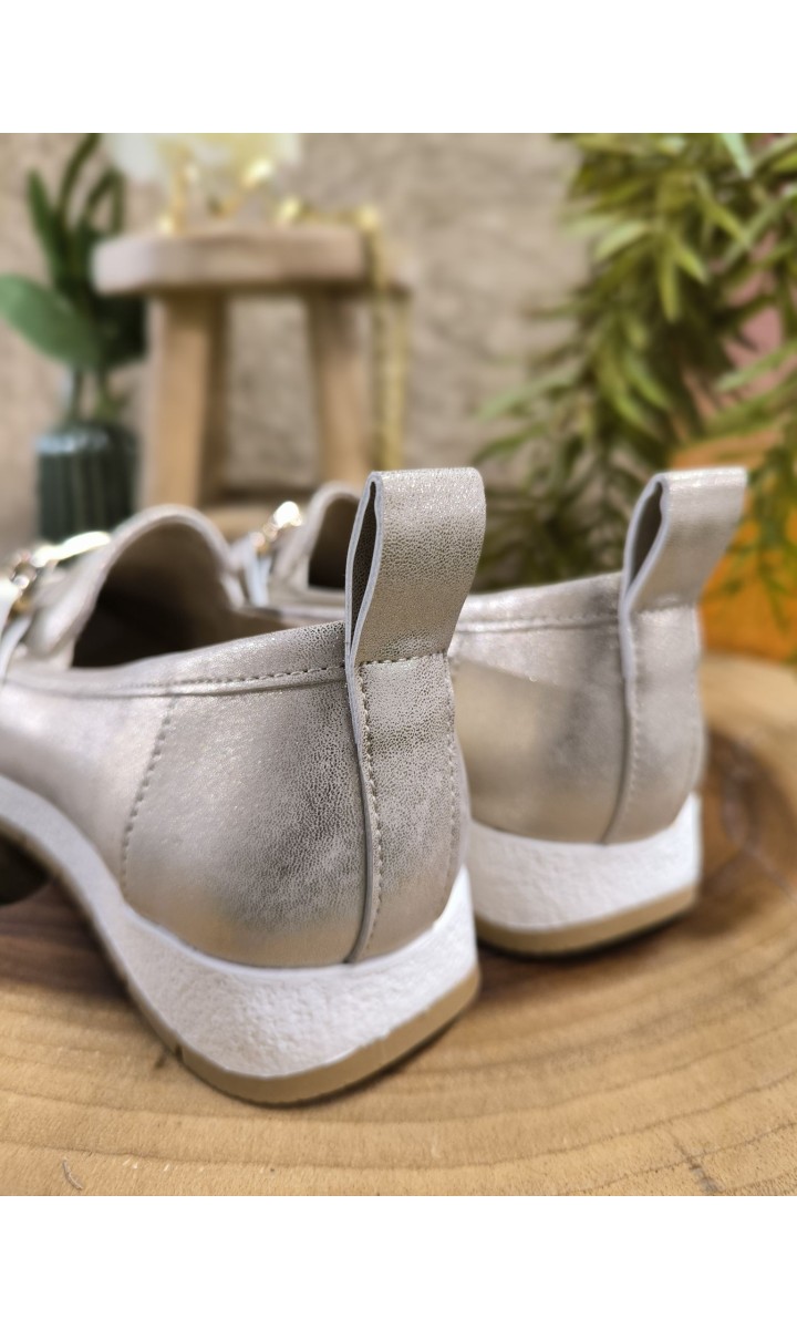 Mocassins Cassandra dorés semelle basket – coloris doré, vue 4