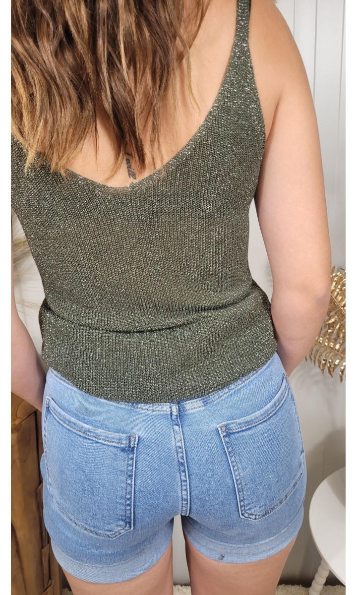 Short Helene denim poches tressées – coloris bleu, vue 3