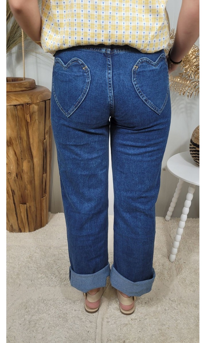 Jeans Zia poches cœur – coloris bleu, vue 3