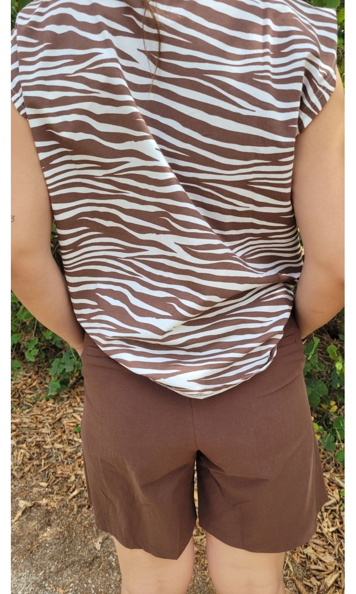 Short Julia bermuda à pinces – coloris marron, vue 3