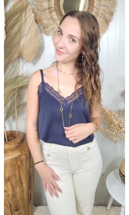 Top Ariane col V dentelle