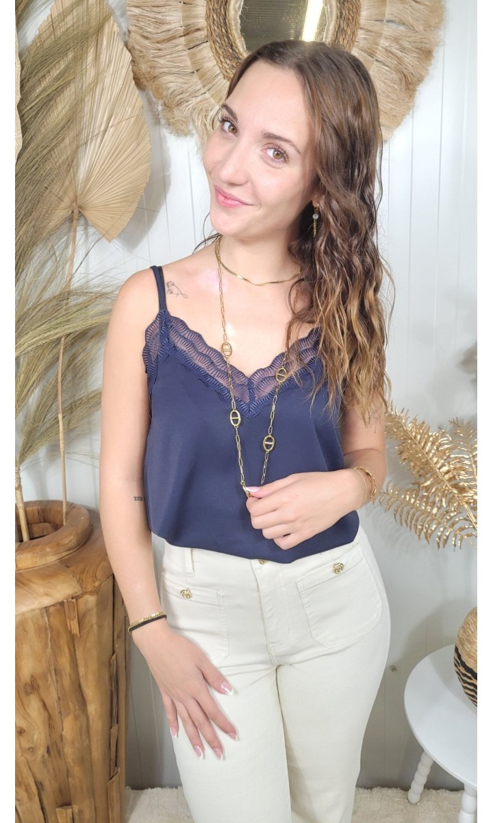 Top Ariane col V dentelle
