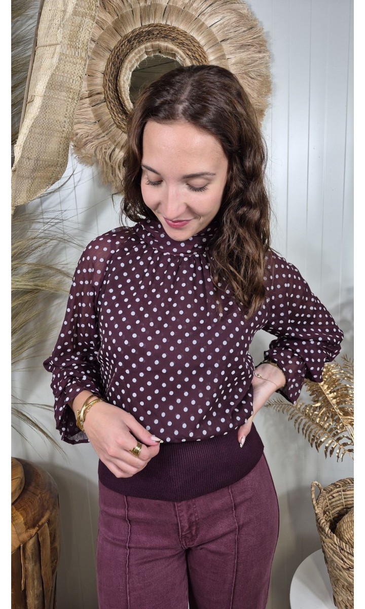 Pull Eloise col montant plissé