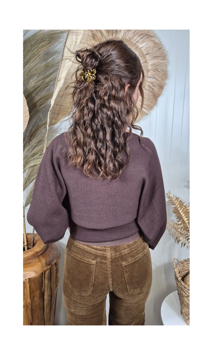 Pull et top Capucine nœud – coloris marron, vue 3