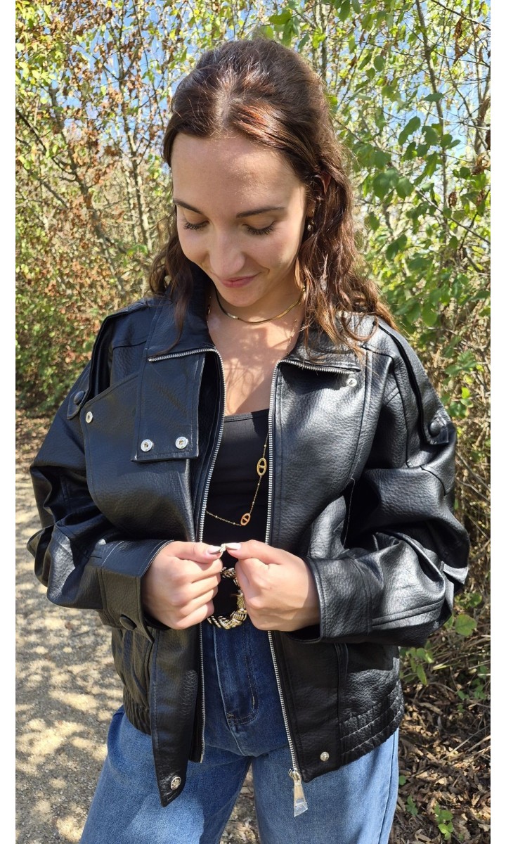 Veste Malaury similicuir oversize – vue 2