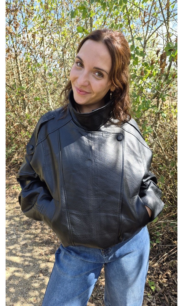 Veste Malaury similicuir oversize – vue 4