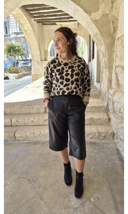 Bermuda Martine similicuir noir – coloris noir