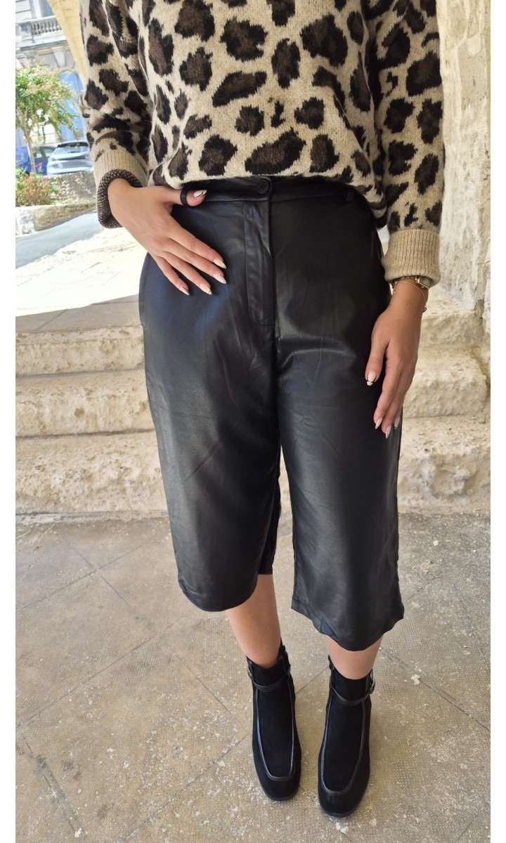 Bermuda Martine similicuir noir – coloris noir, vue 2
