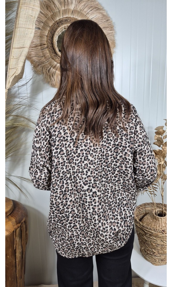 Chemise Leone gaze de coton – coloris marron, vue 3