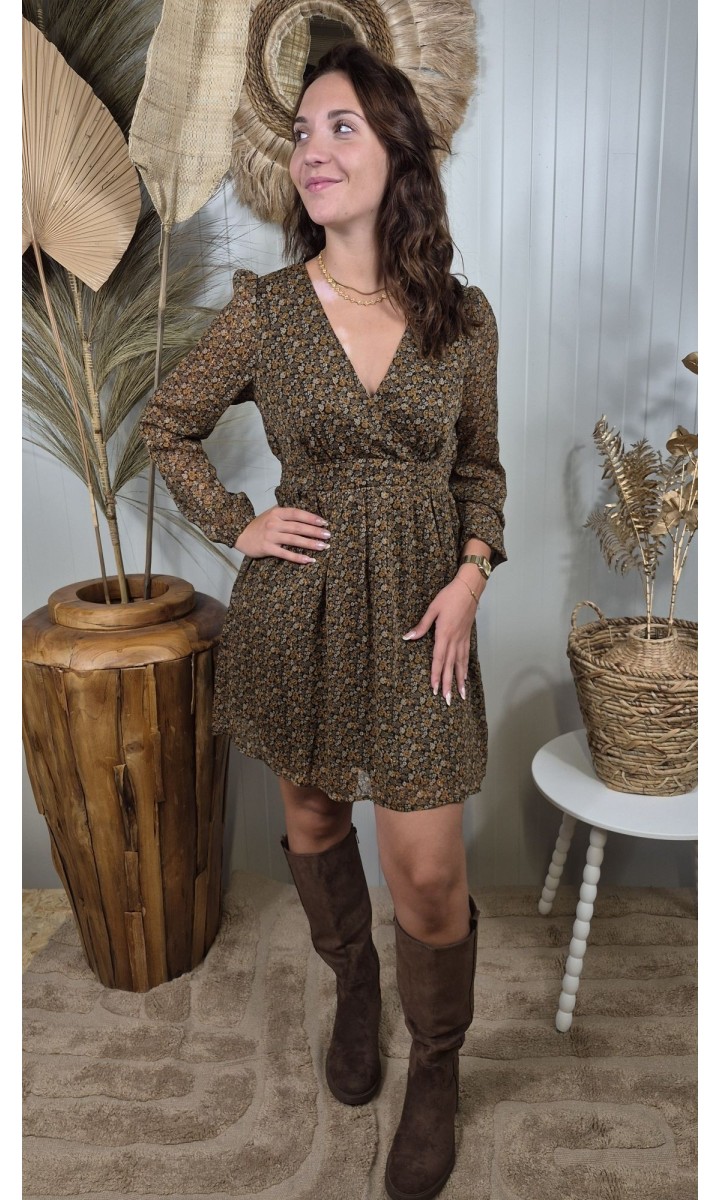 Robe Gaelle patineuse cache-cœur - doublée