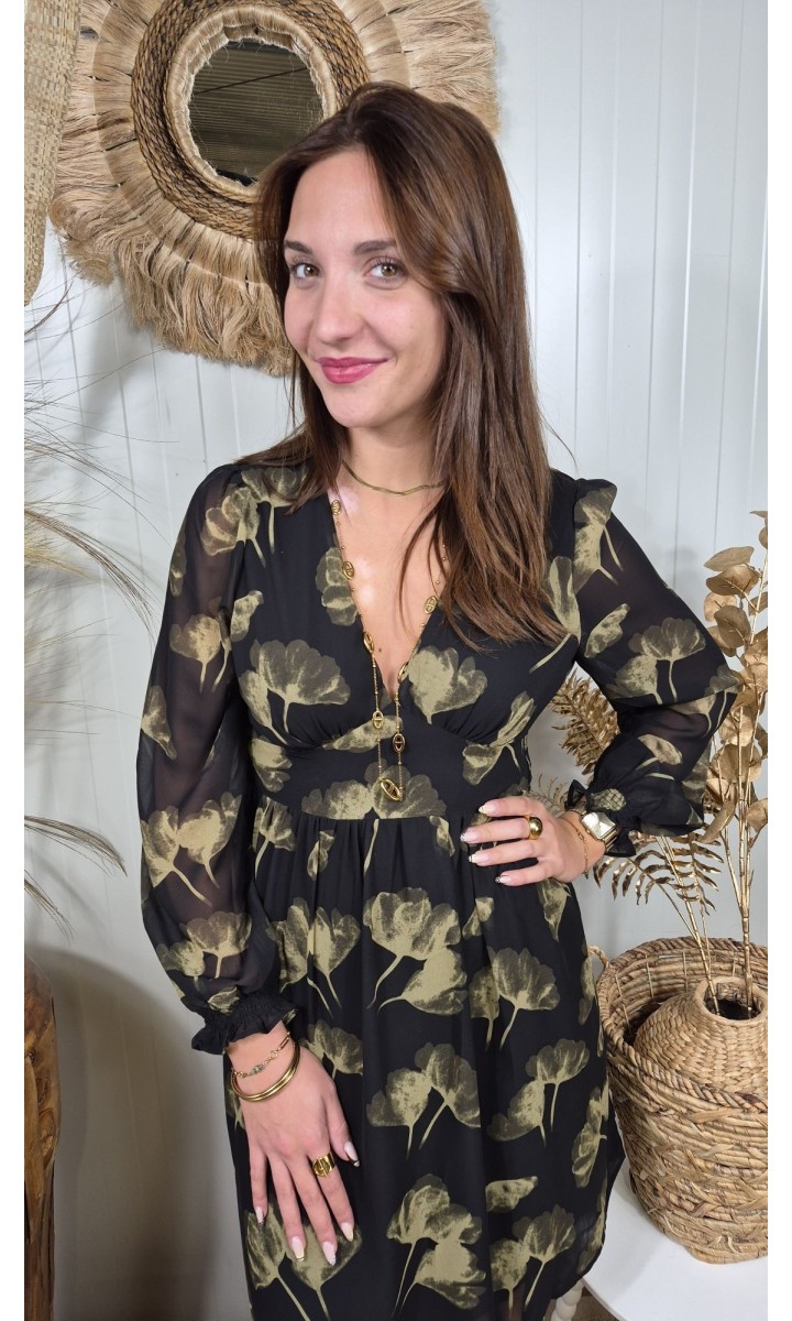 Robe Balma courte empire - voile léger doublé – vue 3