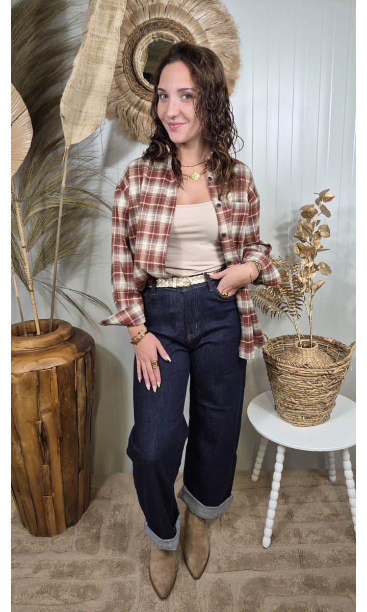 Chemise Zoe oversize à carreaux terracotta – coloris multicolore, vue 2