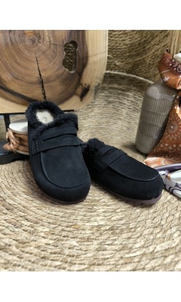 Mules mocassin Sabrina fourrées - semelle crantée