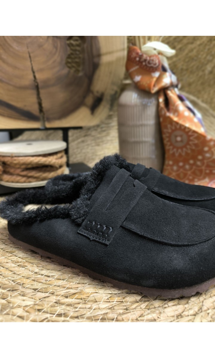 Mules mocassin Sabrina fourrées - semelle crantée – vue 2