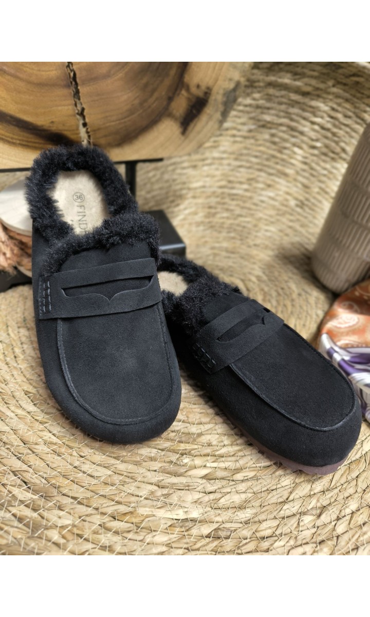 Mules mocassin Sabrina fourrées - semelle crantée – vue 3