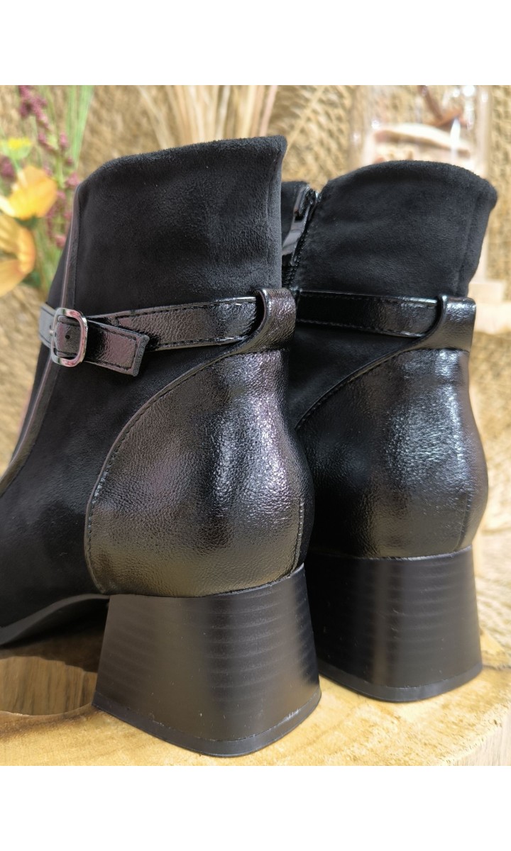 Bottines Carmina suédine et vernis - talon 5 cm – coloris noir, vue 2