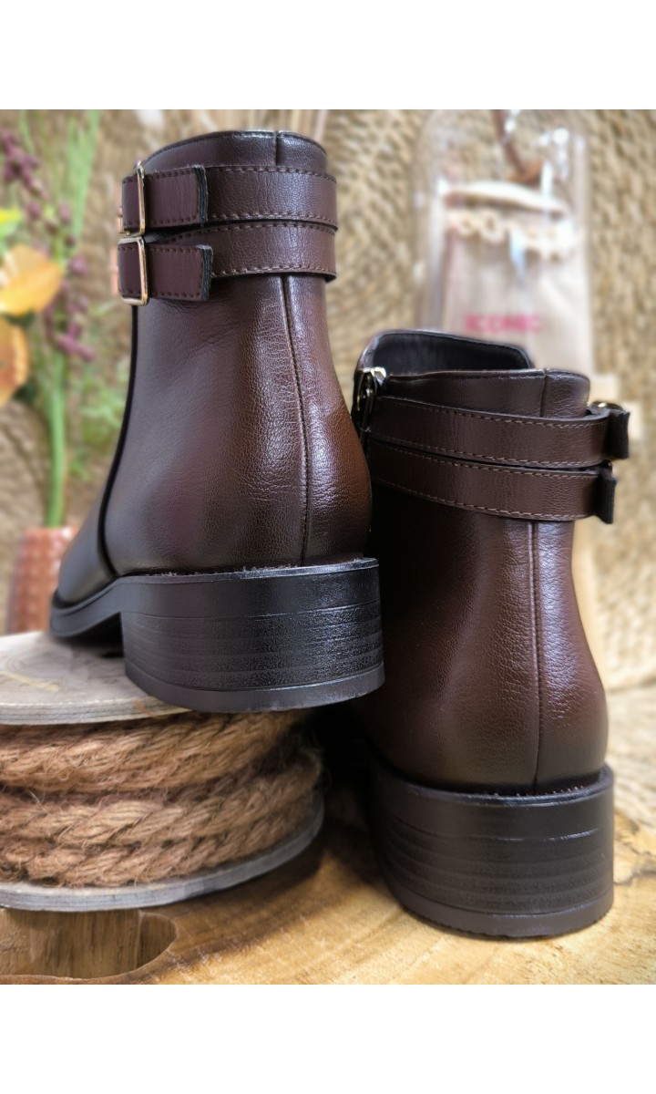 Bottines Astrid double bride dorée - talon 3 cm – vue 2