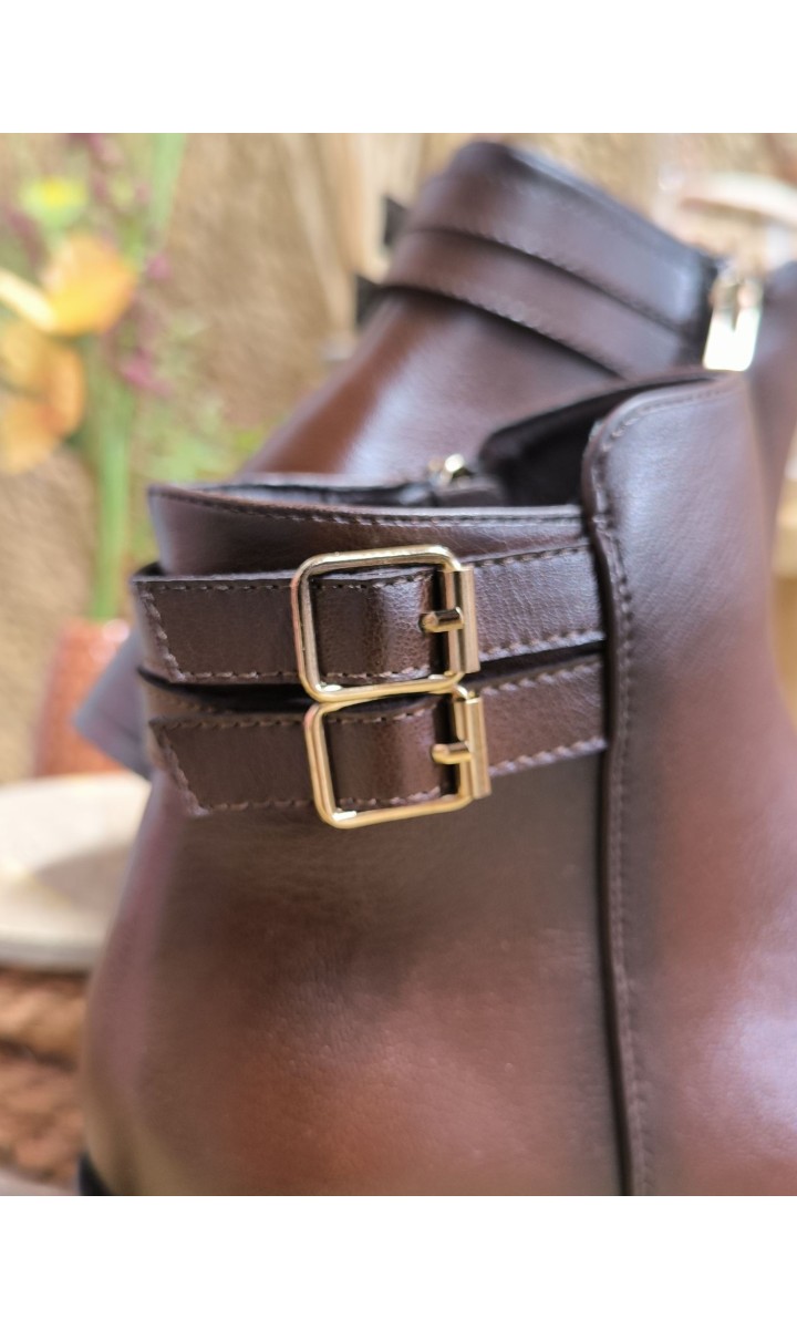 Bottines Astrid double bride dorée - talon 3 cm – vue 4