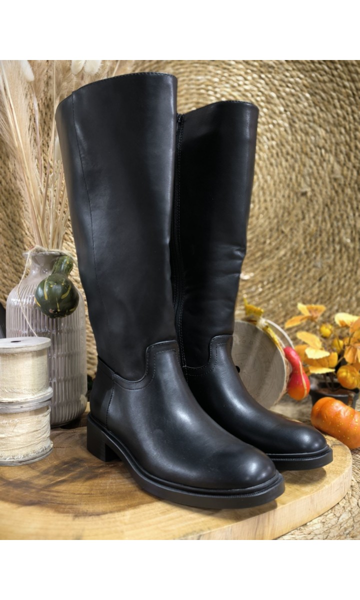 Bottes Elvina sous le genou - talon 3 cm – coloris noir