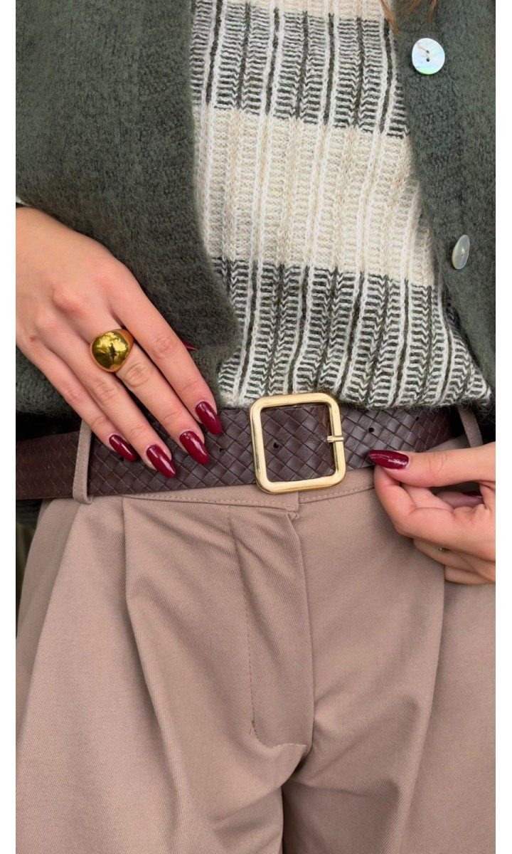 Pantacourt Sarah jupe-culotte - ceinture offerte – coloris taupe, vue 4