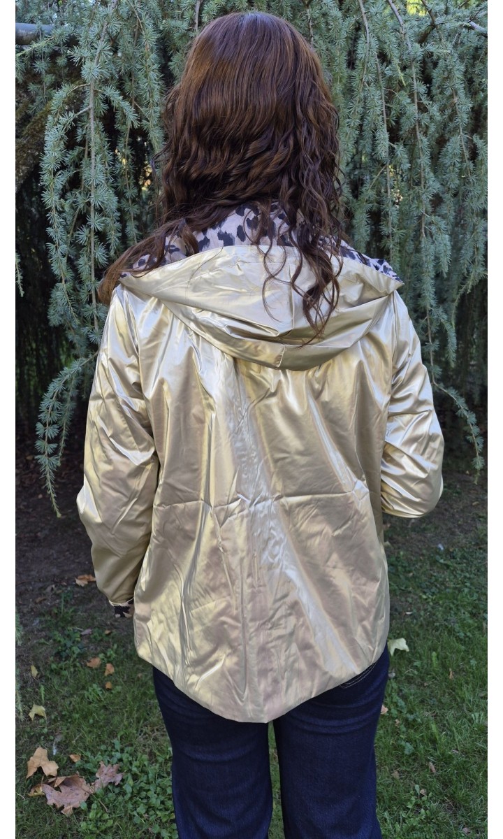 Parka réversible Lisa dorée et léopard – coloris doré, vue 3