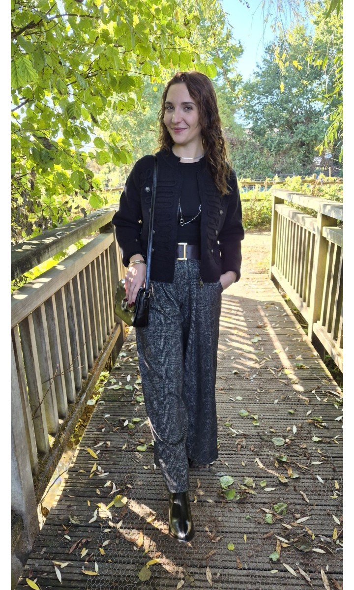 Gilet Azie zippé broderies passementerie – coloris noir, vue 4
