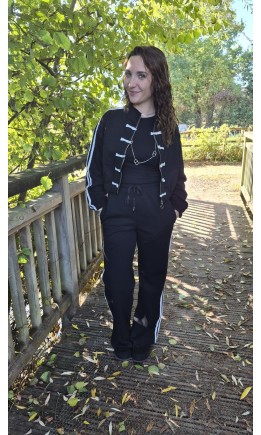 Ensemble Océane veste zippée et pantalon – coloris noir