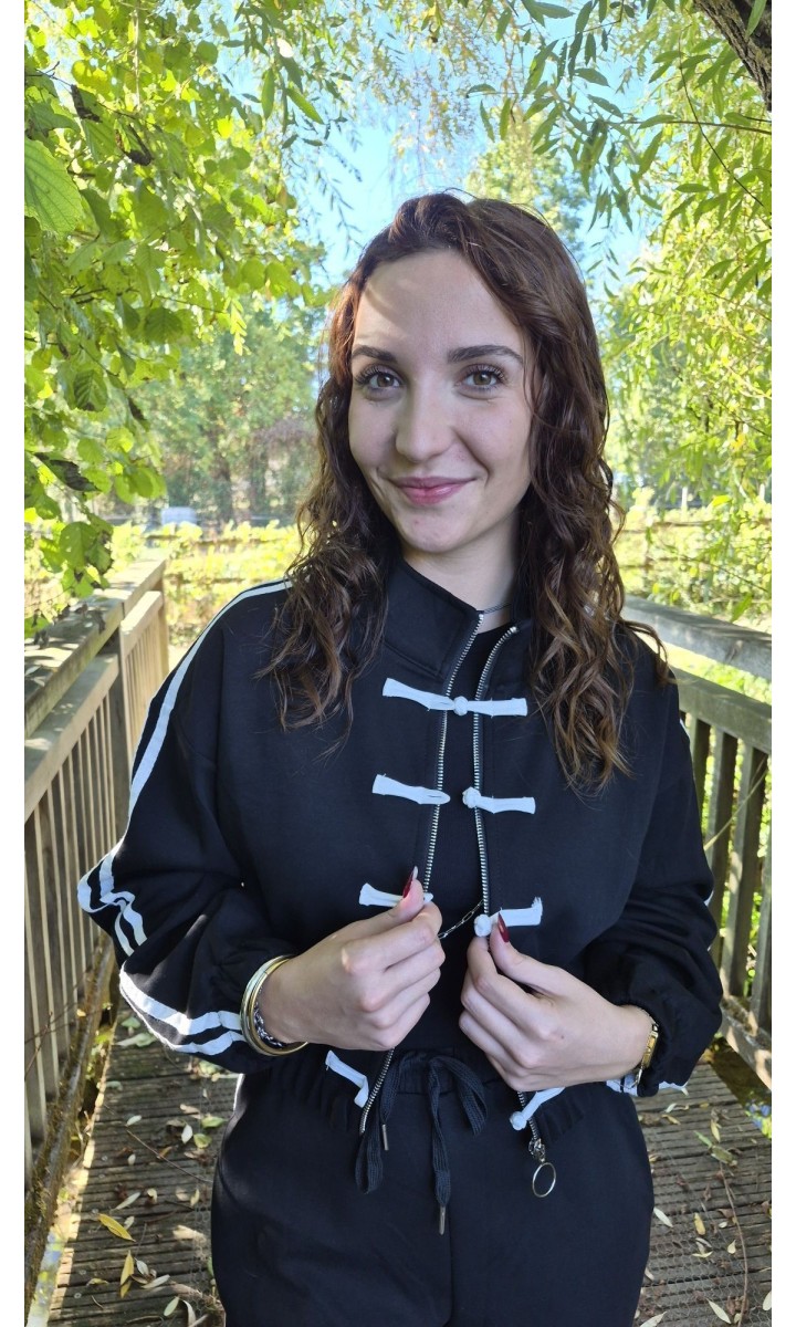 Ensemble Océane veste zippée et pantalon – coloris noir, vue 2