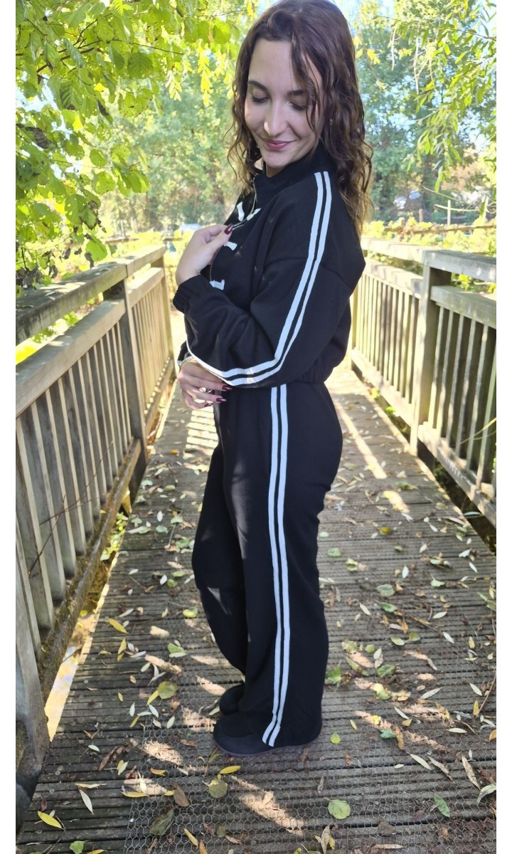 Ensemble Océane veste zippée et pantalon – coloris noir, vue 3