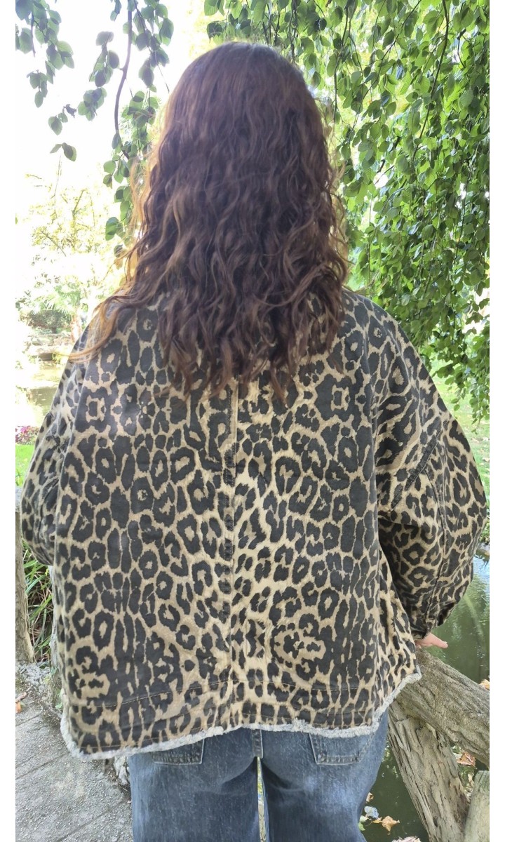 Veste Sophie oversize col chemise - poches à rabat – coloris léopard, vue 2
