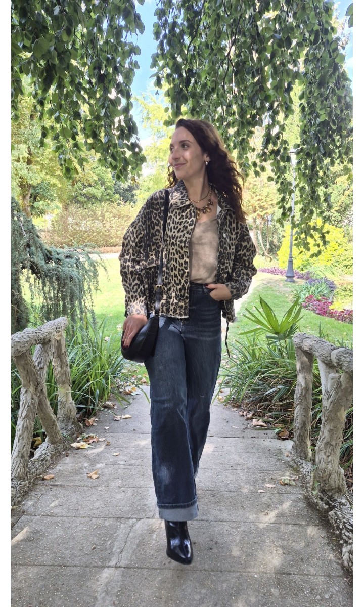 Veste Sophie oversize col chemise - poches à rabat – coloris léopard, vue 3