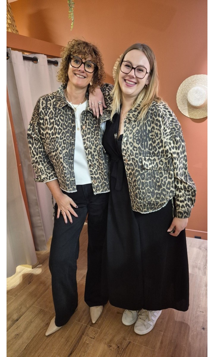 Veste Sophie oversize col chemise - poches à rabat – coloris léopard, vue 5