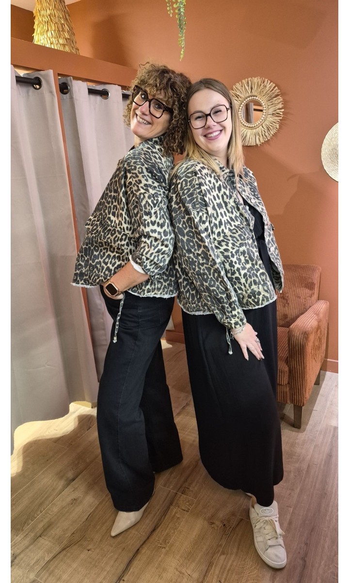 Veste Sophie oversize col chemise - poches à rabat – coloris léopard, vue 6