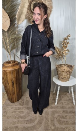 Pantalon Ondine poches cavalières - dos élastiqué – coloris bleu