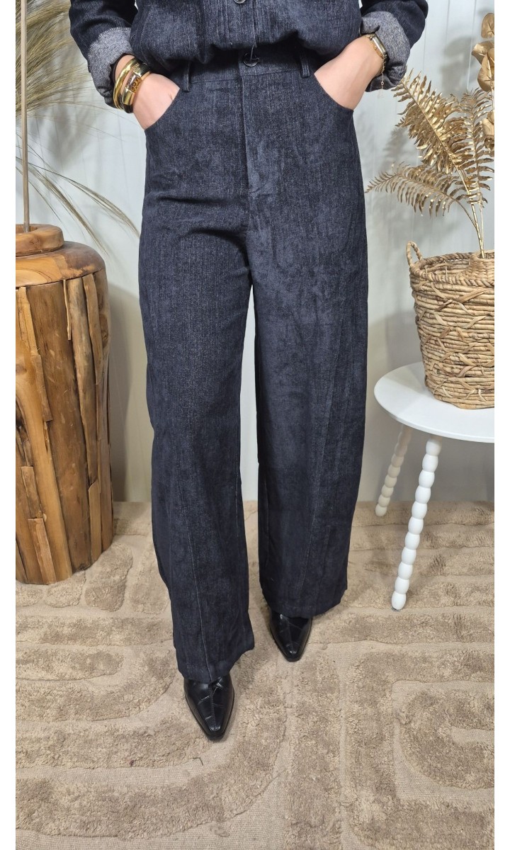Pantalon Ondine poches cavalières - dos élastiqué – coloris bleu, vue 2