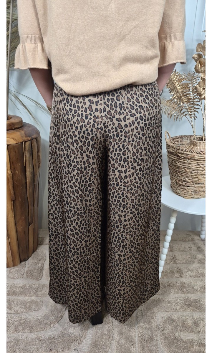 Pantalon Leo taille haute découpe portefeuille – coloris léopard, vue 3