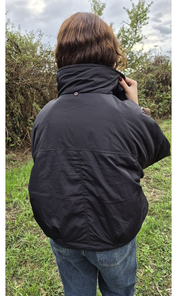 Blouson Georgina noir à capuche foulard carreaux – coloris noir, vue 6